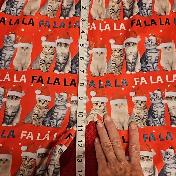 Kittens wearing Santa hats Fa la la Holiday Christmas leggings  M/L Capelli - Picture 4 of 7